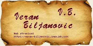 Veran Biljanović vizit kartica